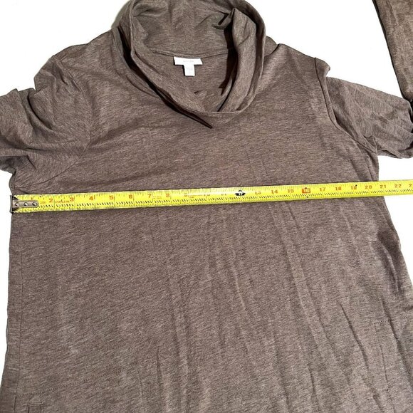 Pure J Jill Dress Cowl Neck Soft Cocoa Long Sleeve Pockets Size Large Tall - Picture 10 of 13